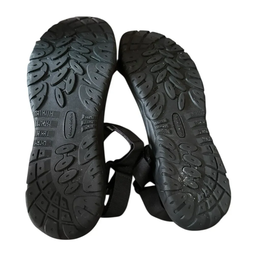 Black Outdoor Sandals , Camel Crown Size 10.